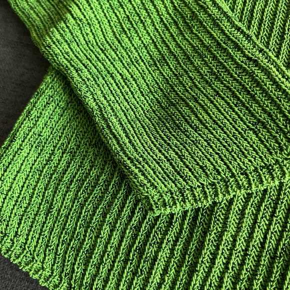 MANGO / Green Ribbed Knit Sweater - Picture 4 of 4